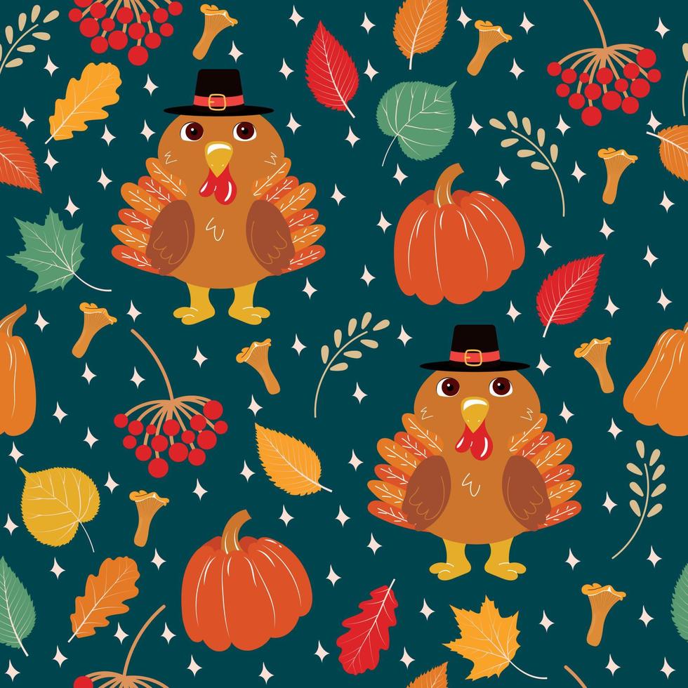 Thanksgiving background with turkey 11373433 Vector Art at Vecteezy