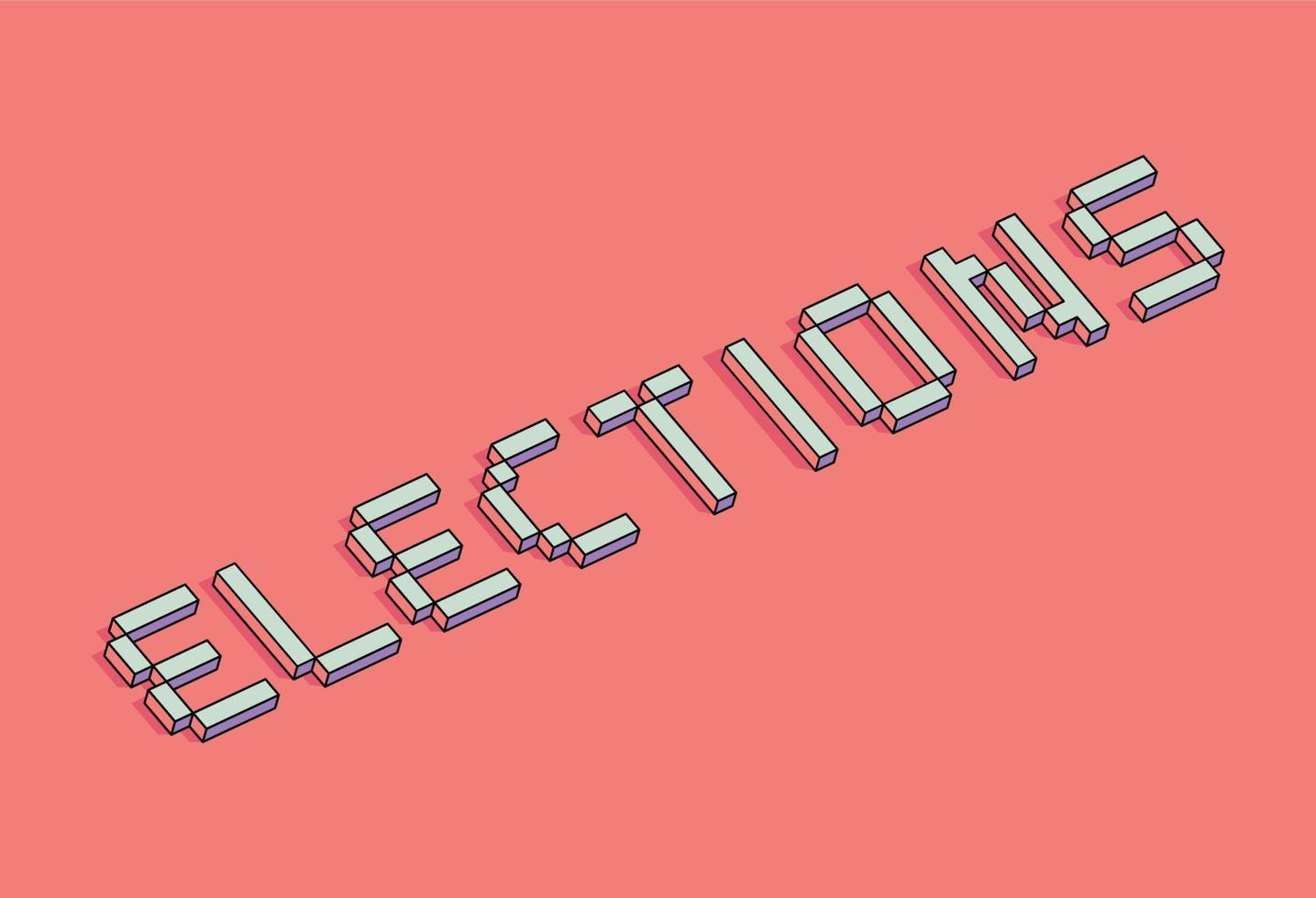 cubos coloridos isométricos de elecciones de letras vector