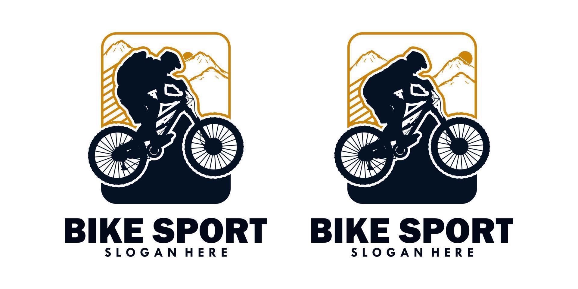 Ilustración de logotipo de deporte de bicicleta aislado en fondo blanco vector