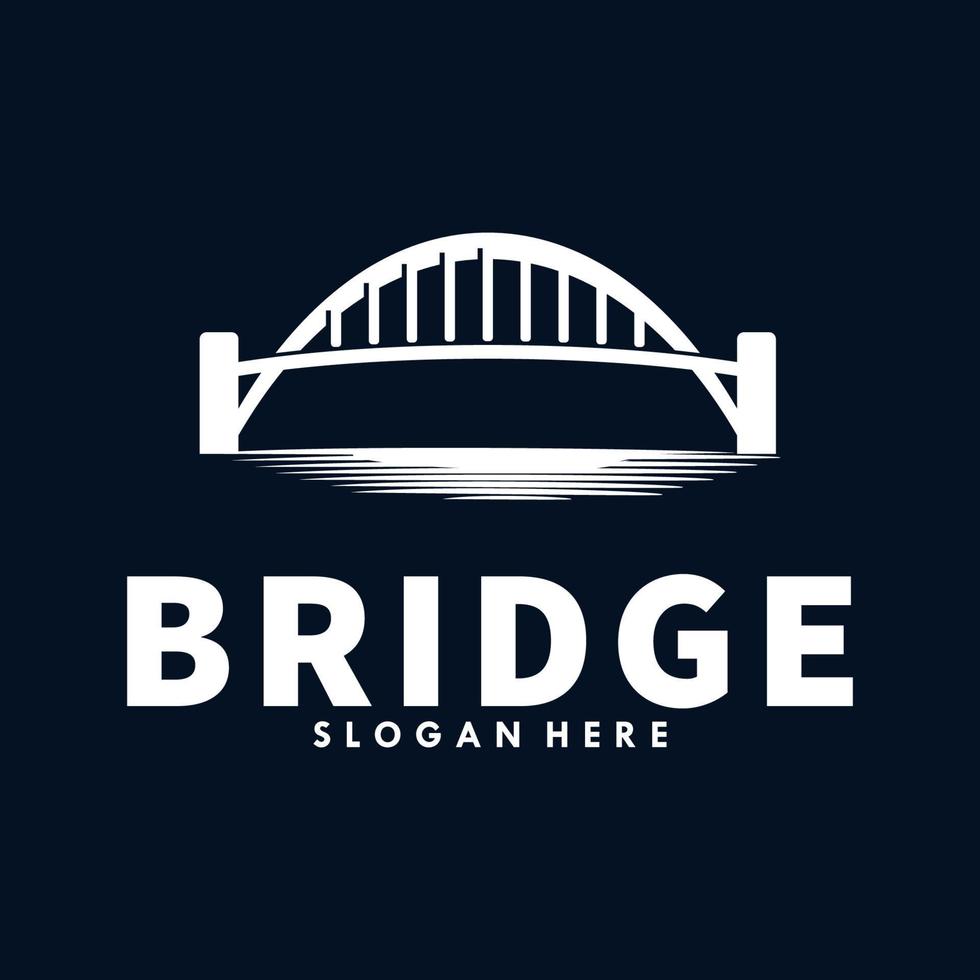 bridge silhouette logo design template vector