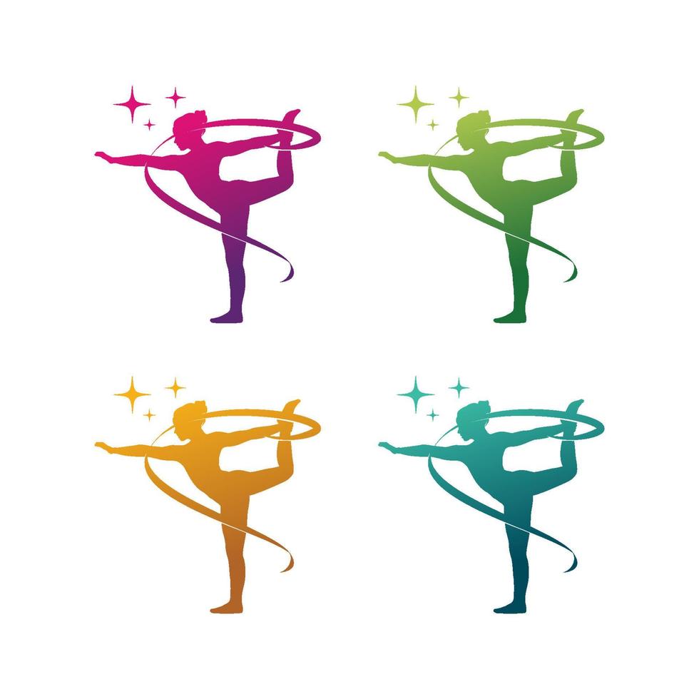 Set of Yoga Logo Template design vector