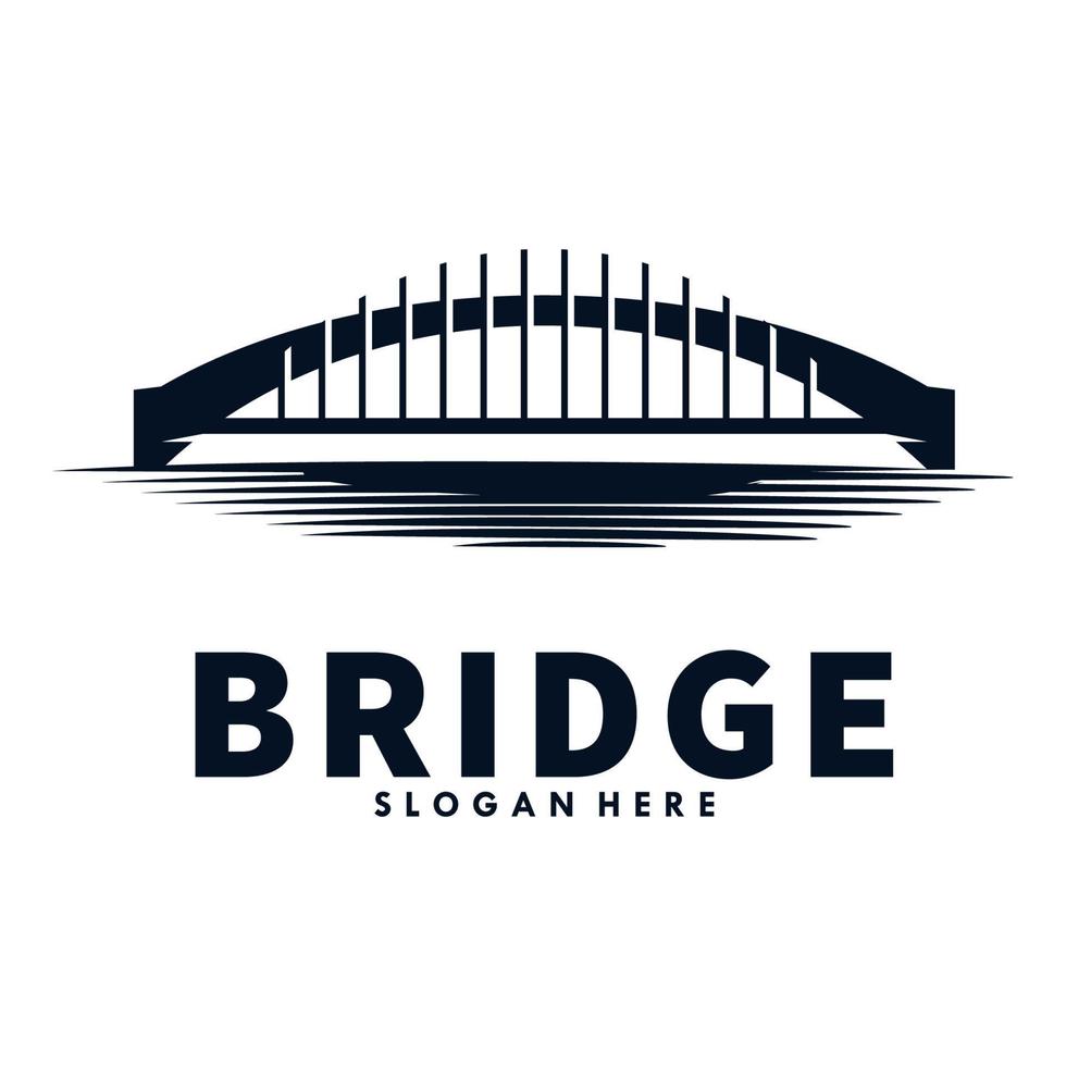 bridge silhouette logo design template vector