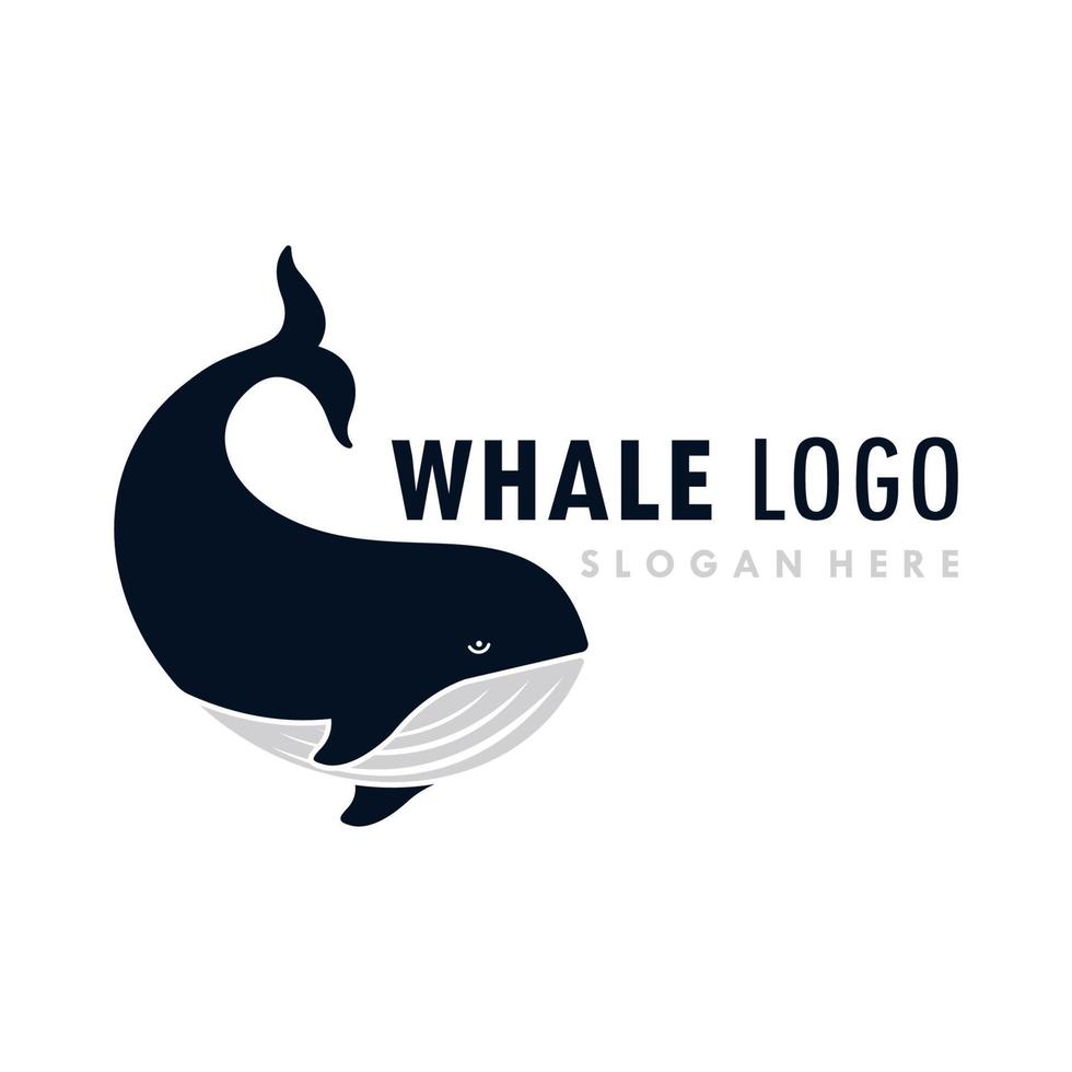 logotipo de ballena y plantilla de vector de icono