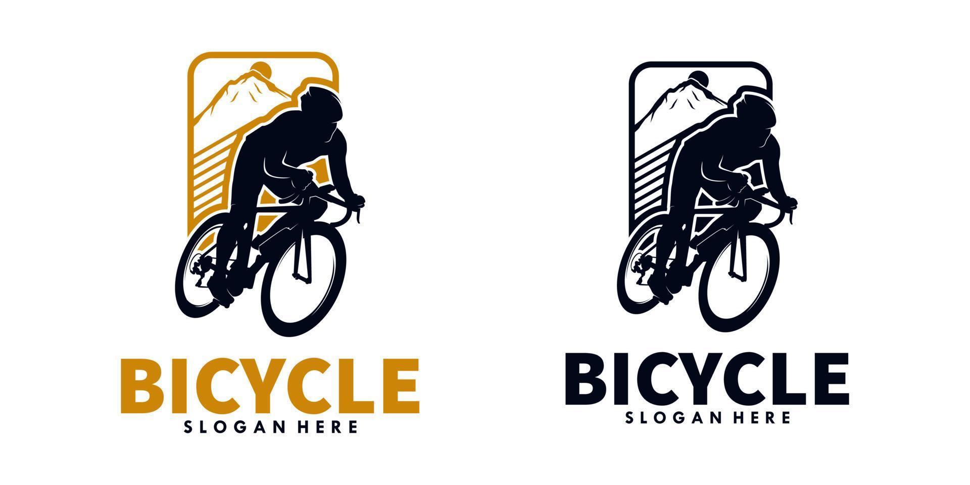 Ilustración de logotipo de bicicleta aislado en fondo blanco. vector