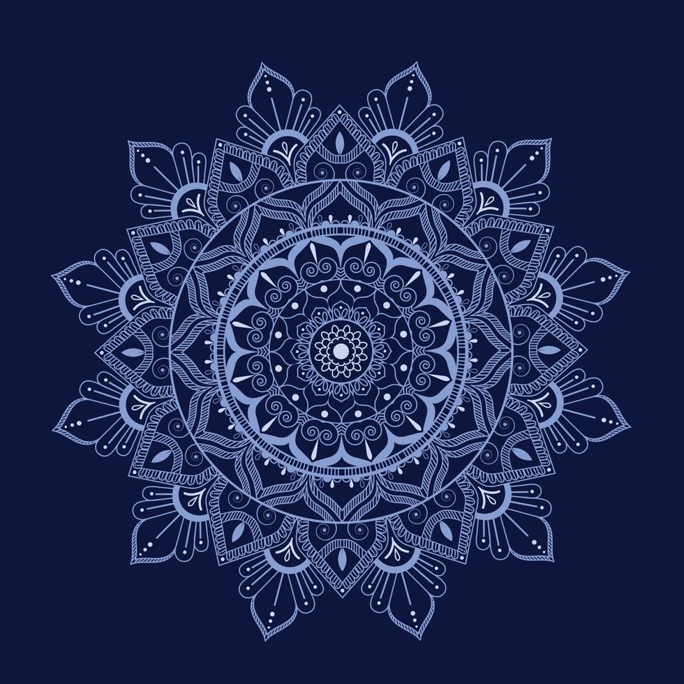 Decorative and Indian ornamental mandala design in blue color free vector