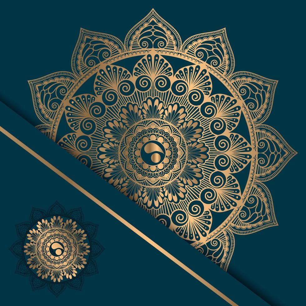 diseño de mandala ornamental de lujo en color dorado vector gratis