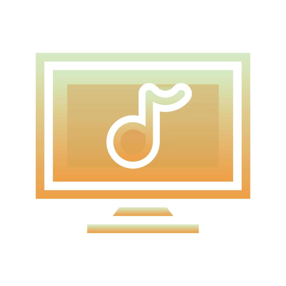 monitor music logo gradient design template icon element vector