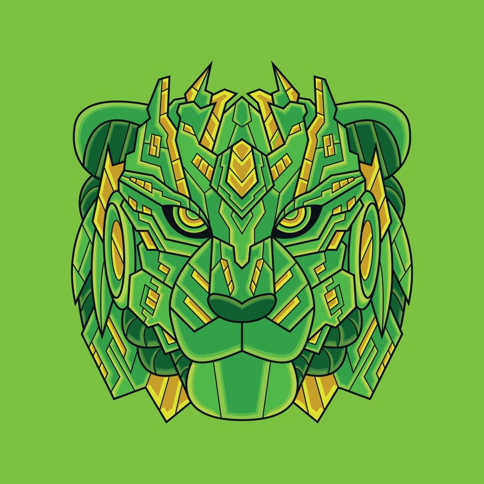 Abstract Colorful Geometric Ornament Doodle Tiger Illustration Tribal Cartoon Concept Vector. Suitable For Logo, Wallpaper, Banner, Background, Card, Book Illustration, T-Shirt Design, Sticker, Cover vector