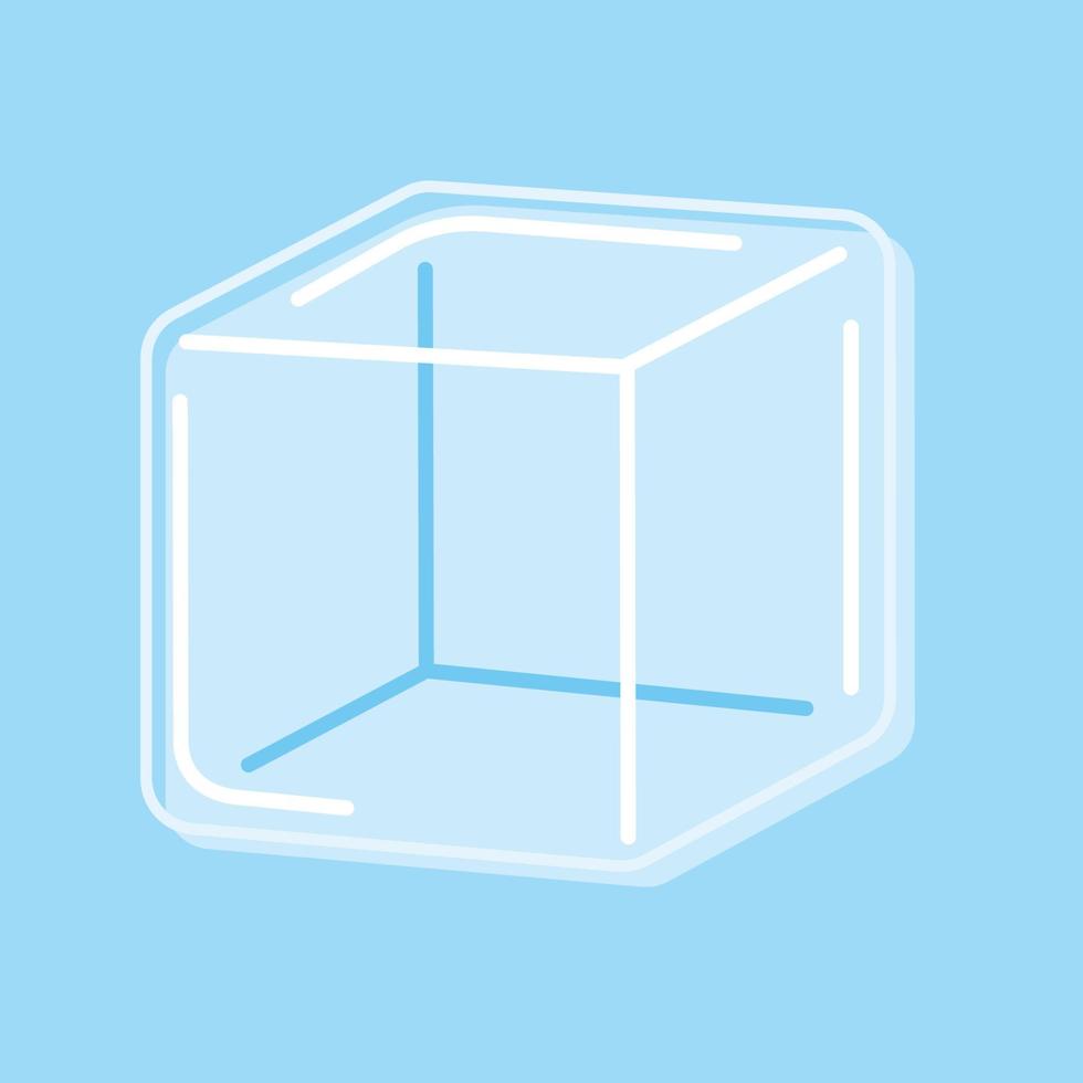 The Blue Ice Cube. Isolated Vector Illustration.