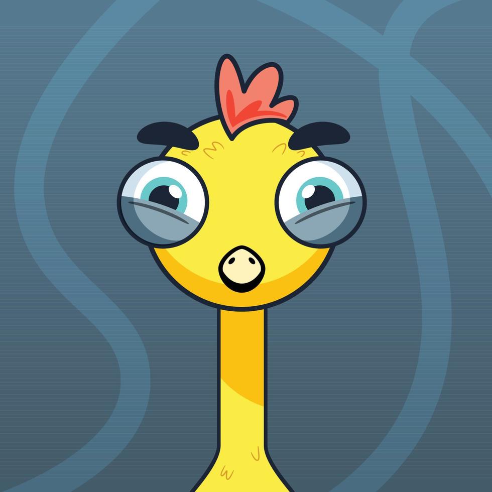 The head of yellow chicken. isolated Vector Illustration.