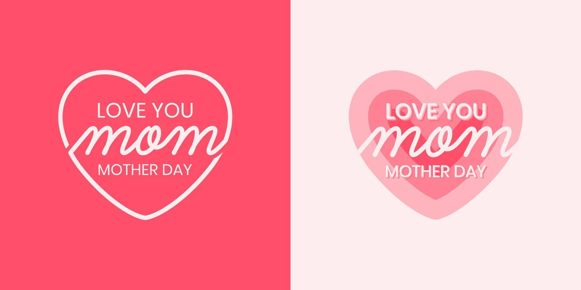 simple love mom vector element symbol mothers day logo design