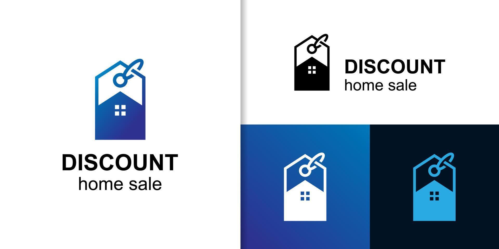 label price discount vector icon for rent buy sell apartment real estate home logo design
