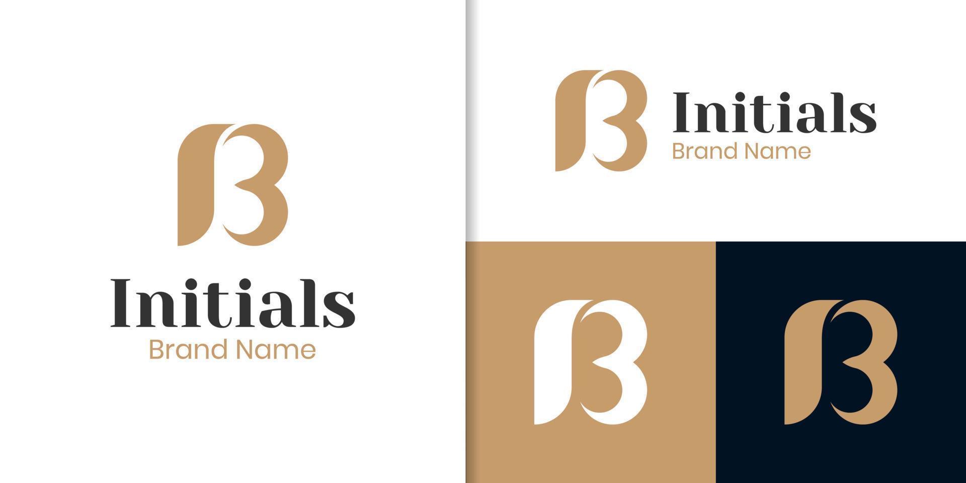 initial letter B logo design for beauty product label vector symbol identity with number