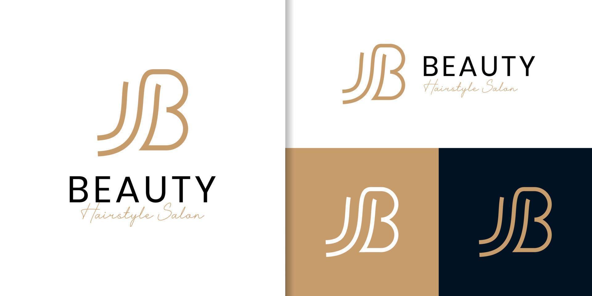 logotipo de letra b simple para peluquería, símbolo de icono de vector de identidad de marca de peinado