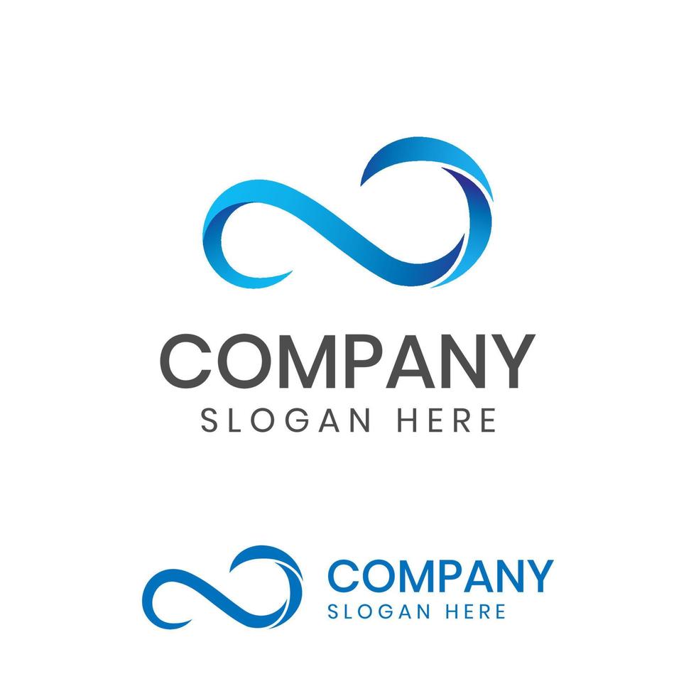 abstract splash wave unlimited logo design with infinity vector icon symbol