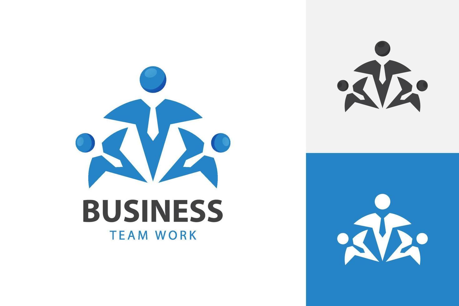 diseño de logotipo de empresa de agencia de trabajo en equipo y liderazgo vector