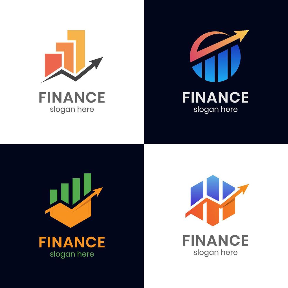 diseño de logotipo de icono de flecha de crecimiento para finanzas de datos, inversión, construcción de plantilla de logotipo de inversión vector