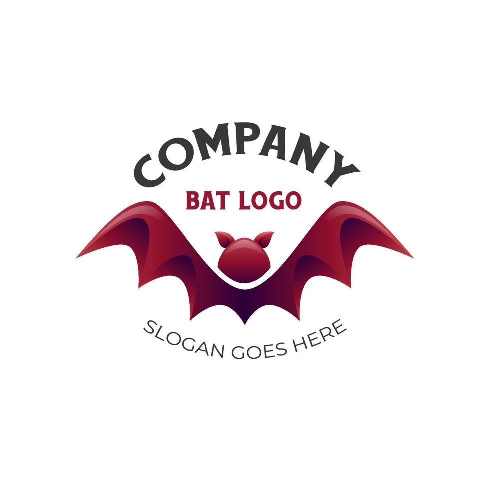 gradient colored abstract geometric animal bat logo design vector template