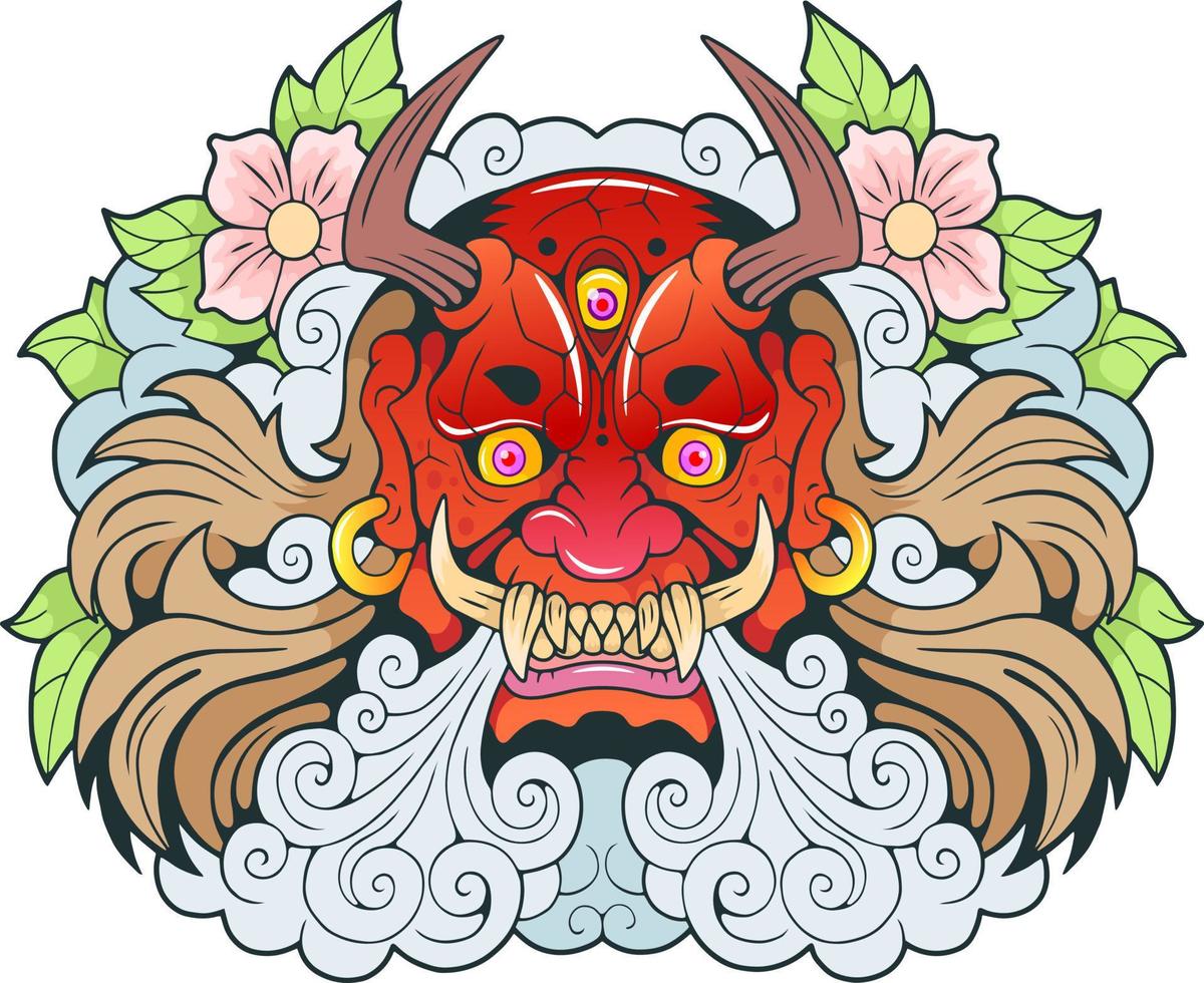 japanese demon oni vector