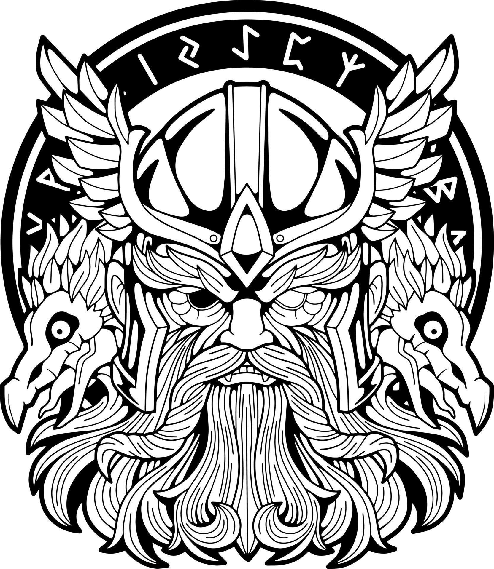 norse god odin 11374535 Vector Art at Vecteezy
