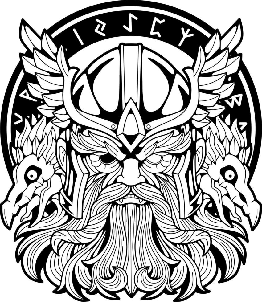 norse god odin vector