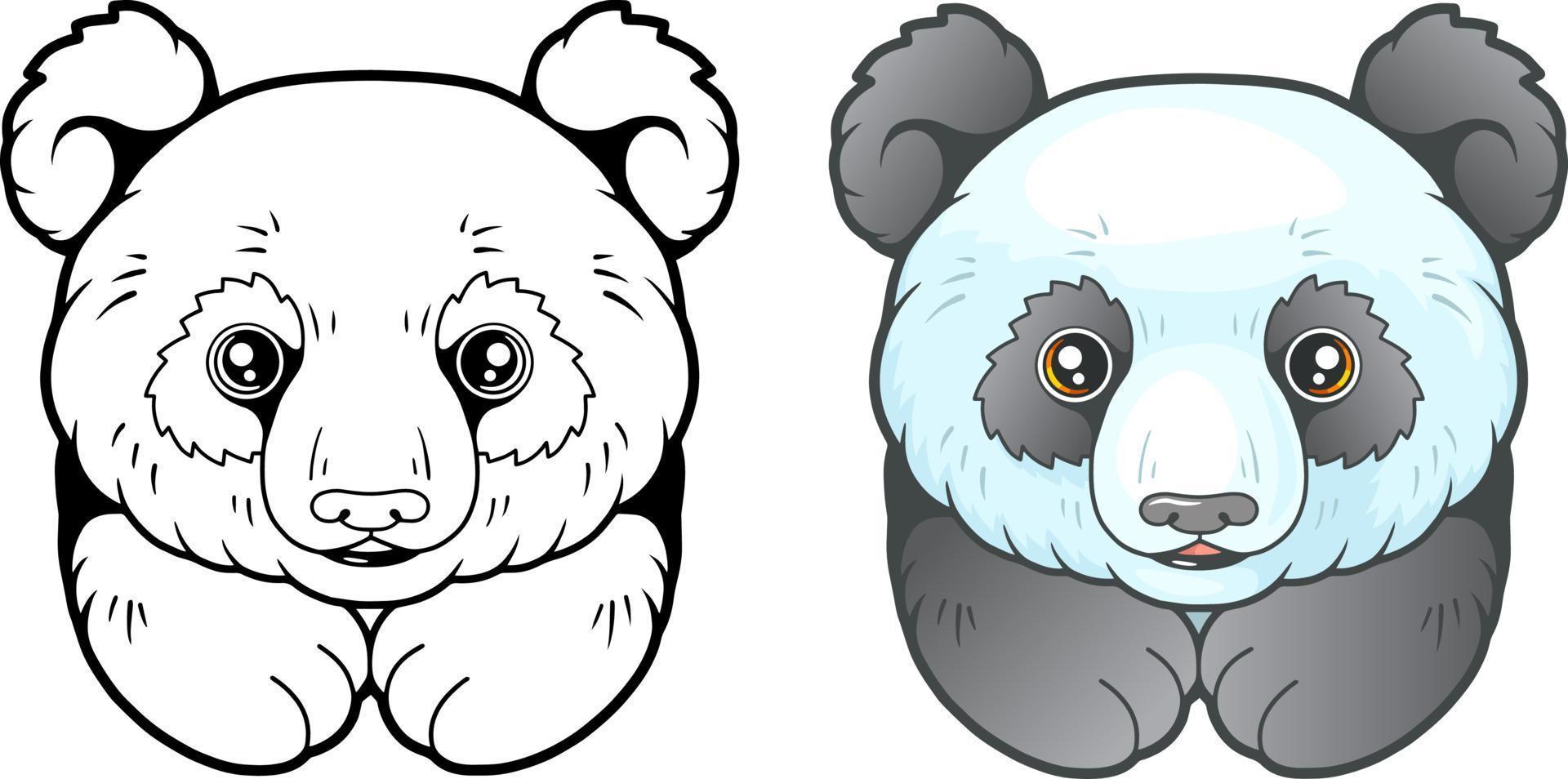 pequeño panda lindo vector