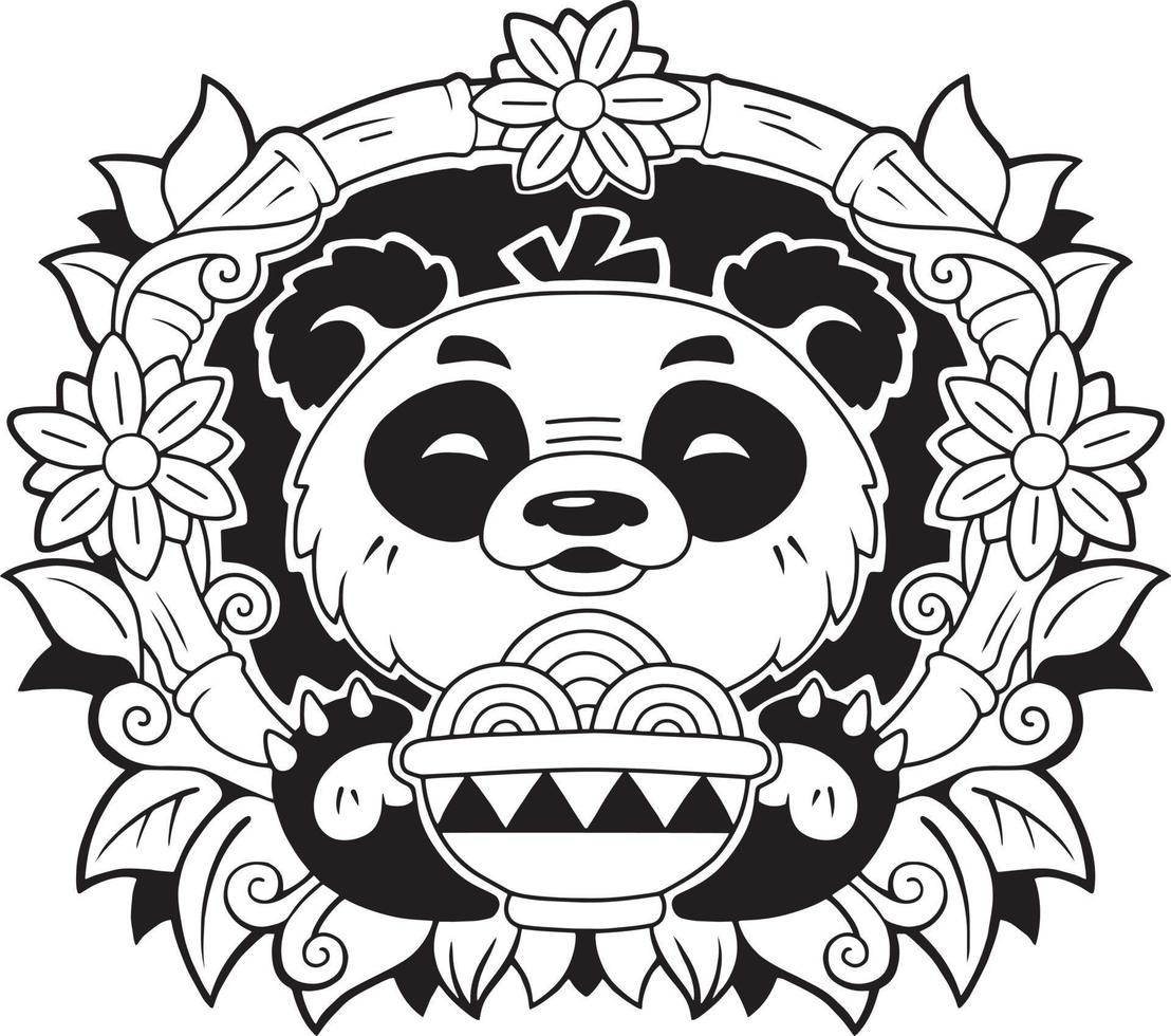 little cute panda vector