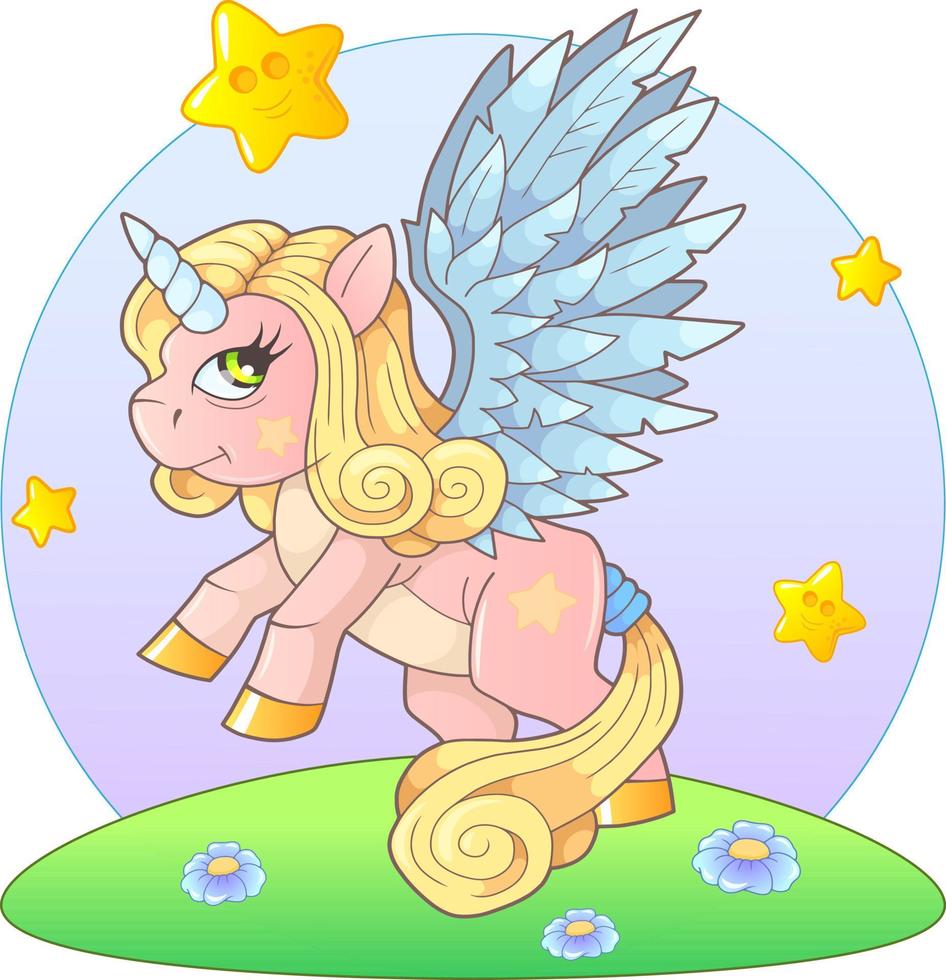 cute cartoon pony vector