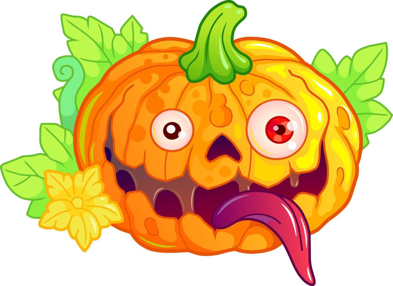 cartoon pumpkin monster vector