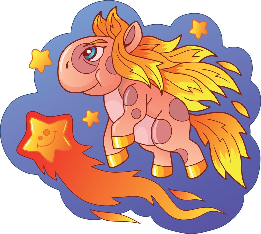 cute cartoon pony vector