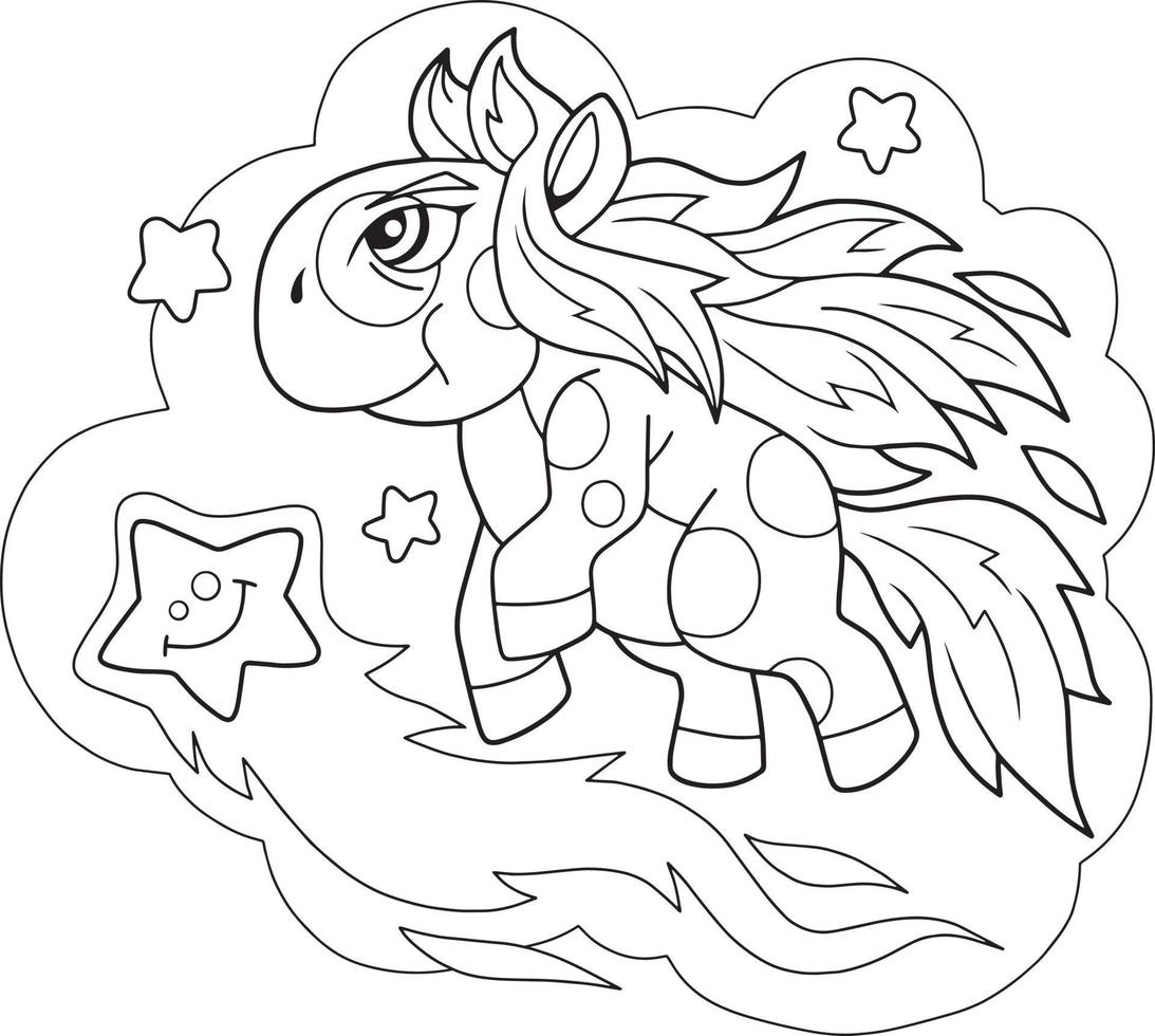 cute cartoon pony vector