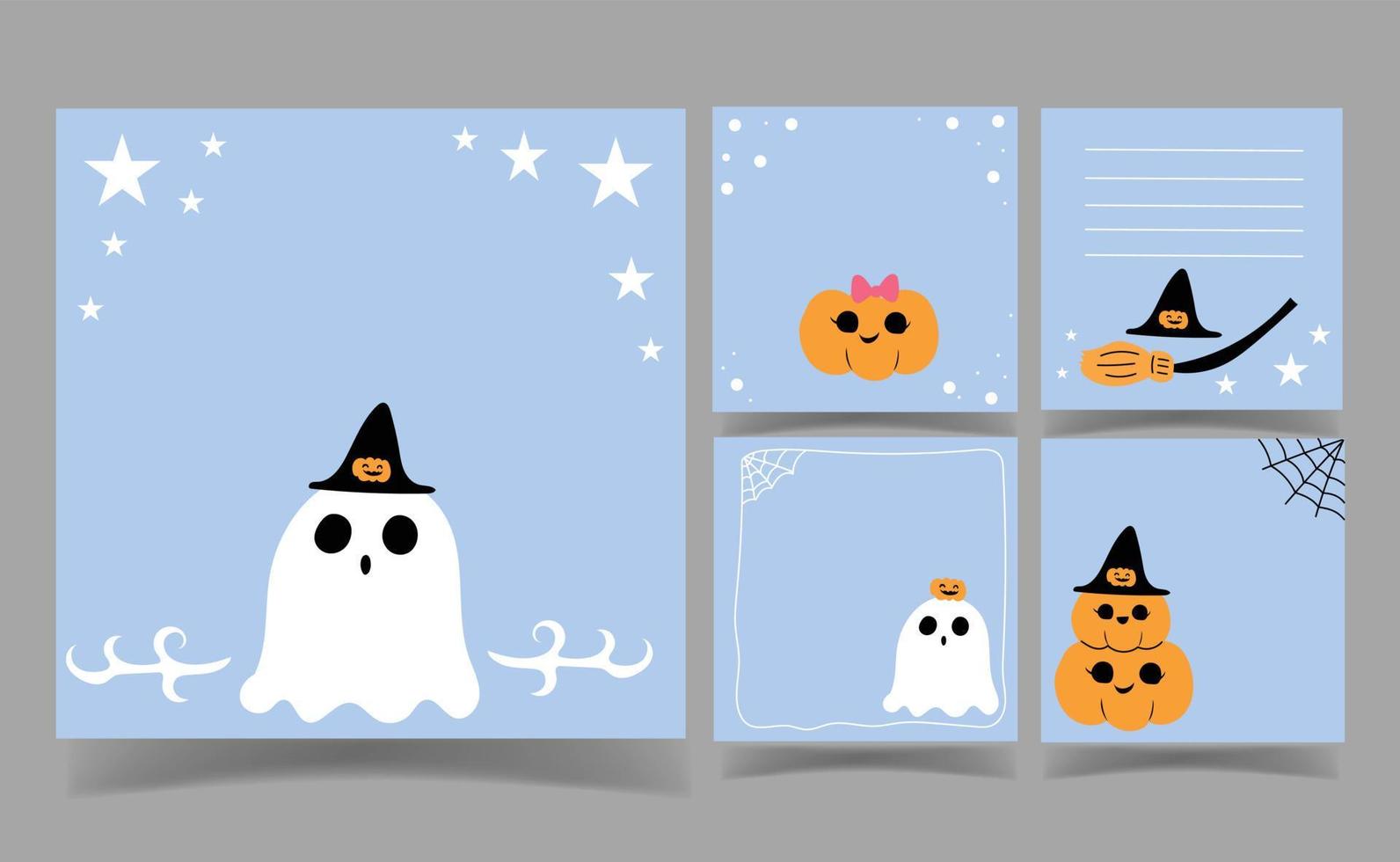 Halloween notes Template for Greeting Scrap booking Card Design. cute  background. 11374647 Vector Art at Vecteezy