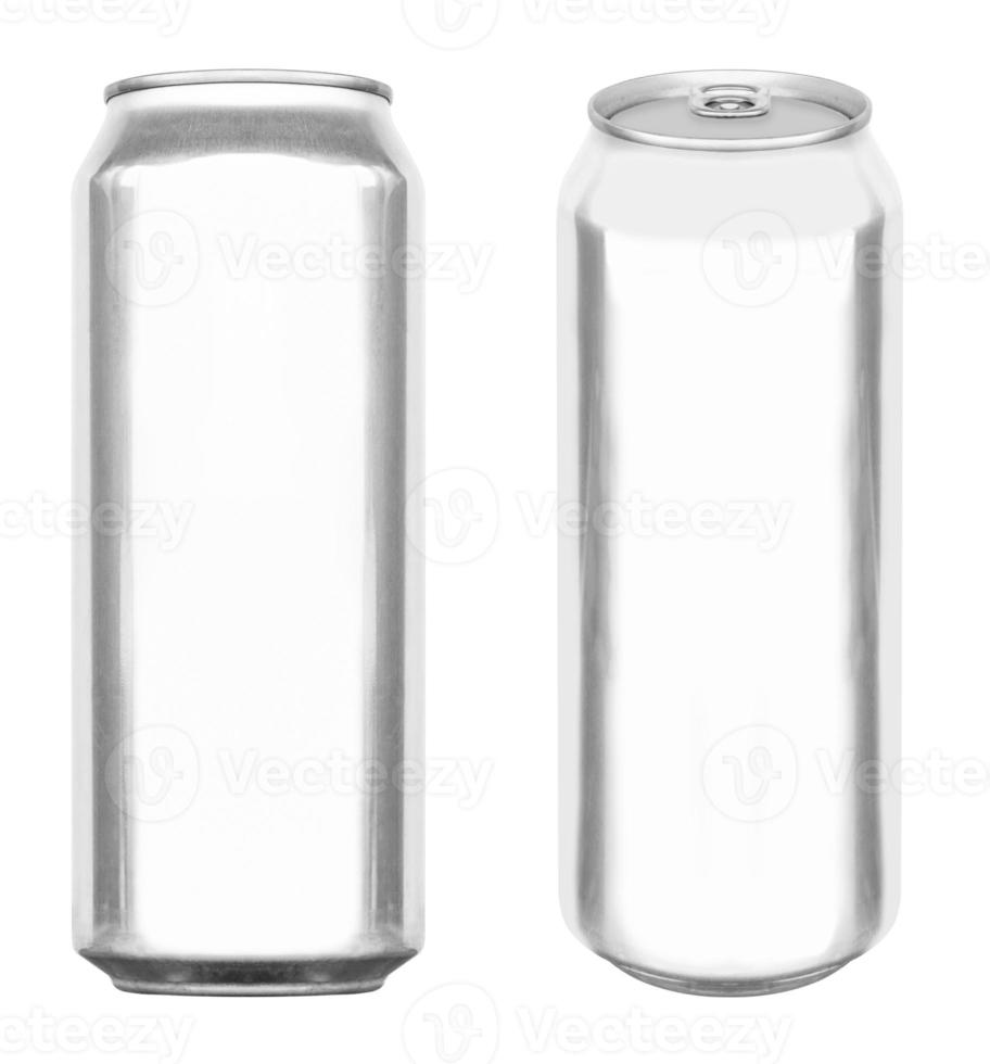 3D render mockup shiny aluminum slim can isolated on white background with clipping path photo