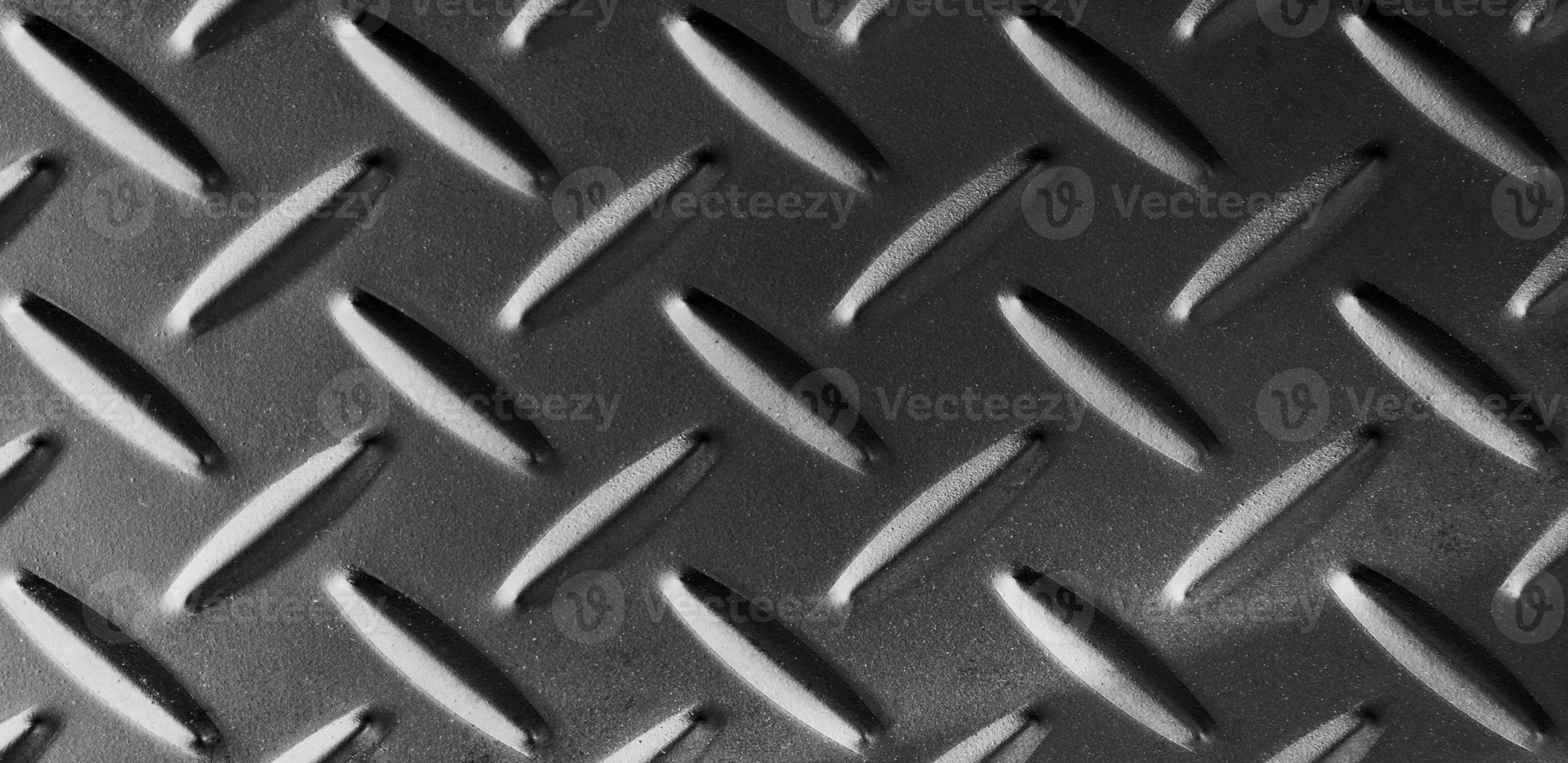 Texture black metal checkered plates floor photo