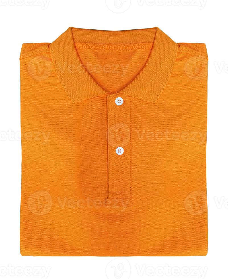 Mockup orange color T-Shirt isolated on white background with clipping path photo