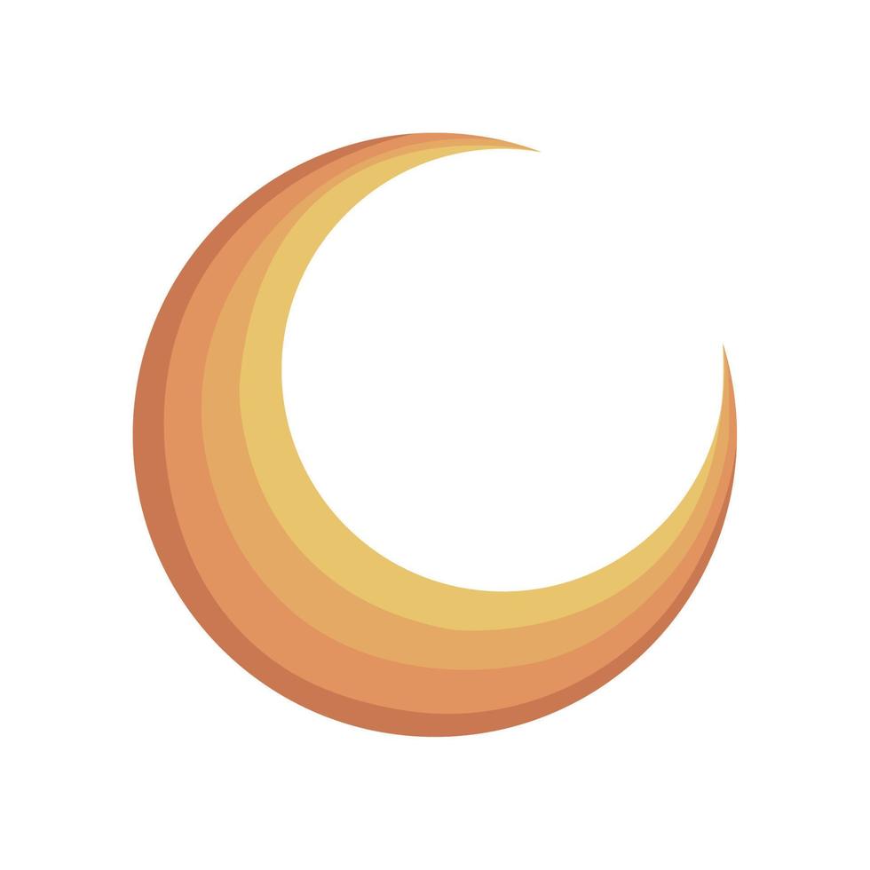 golden crescent moon vector