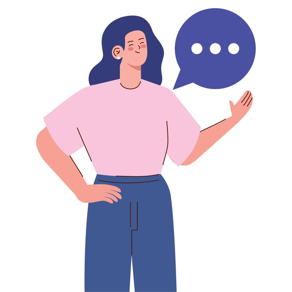 girl with speech bubble vector