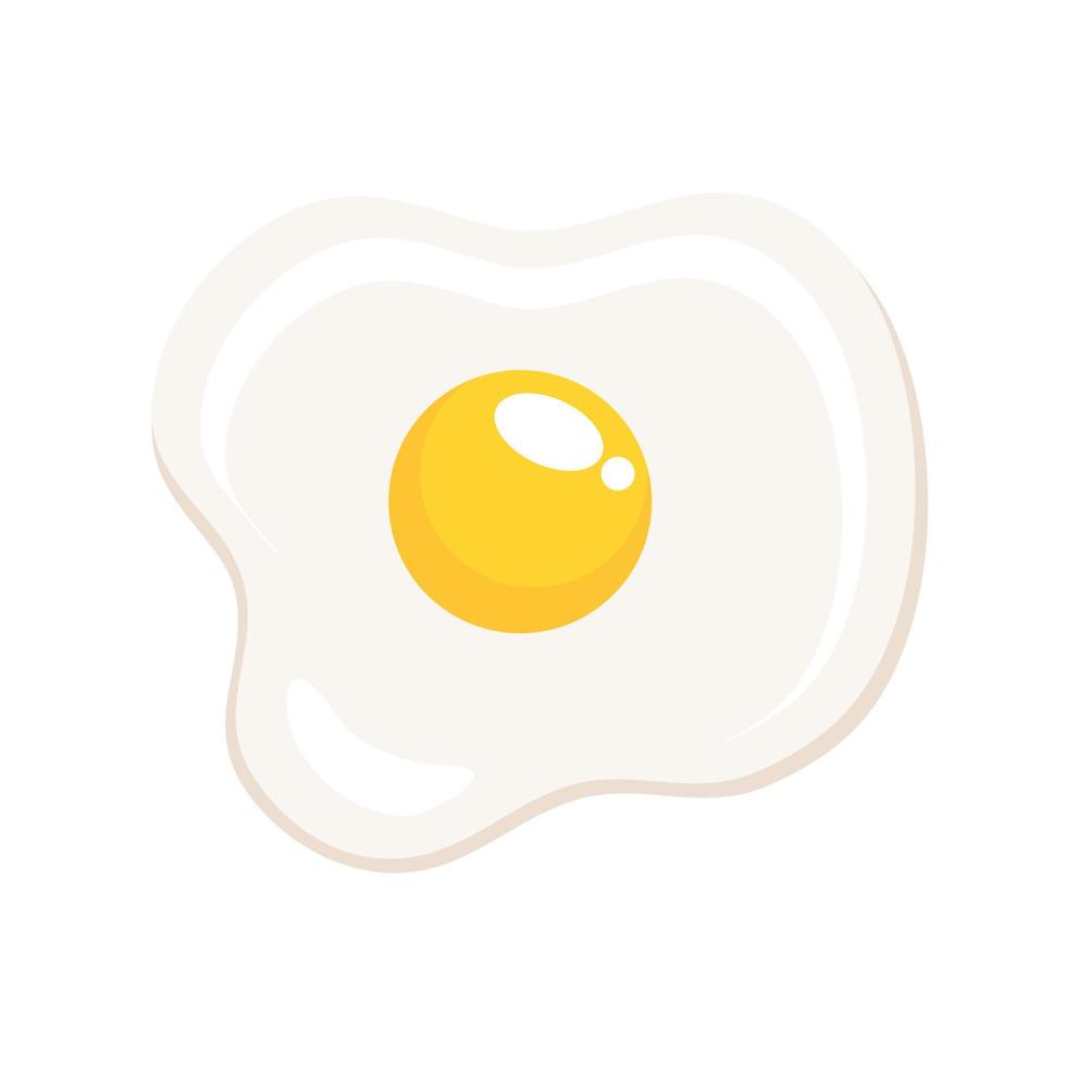 egg fried breakfast food vector