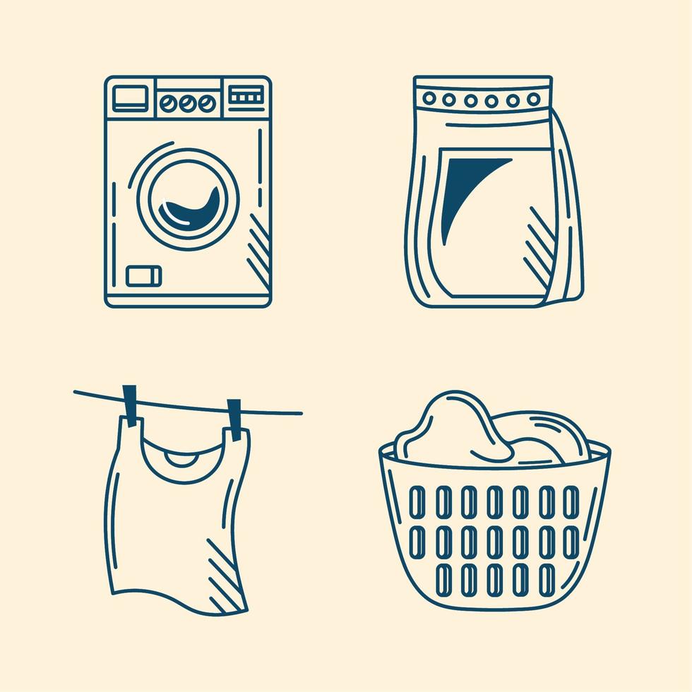 four laundry service icons vector