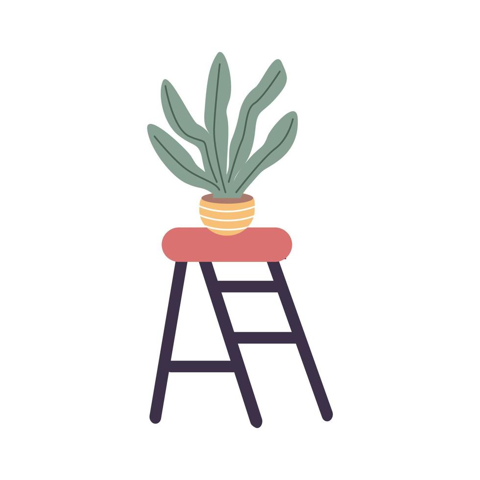 Home plant in a pot on a chair vector