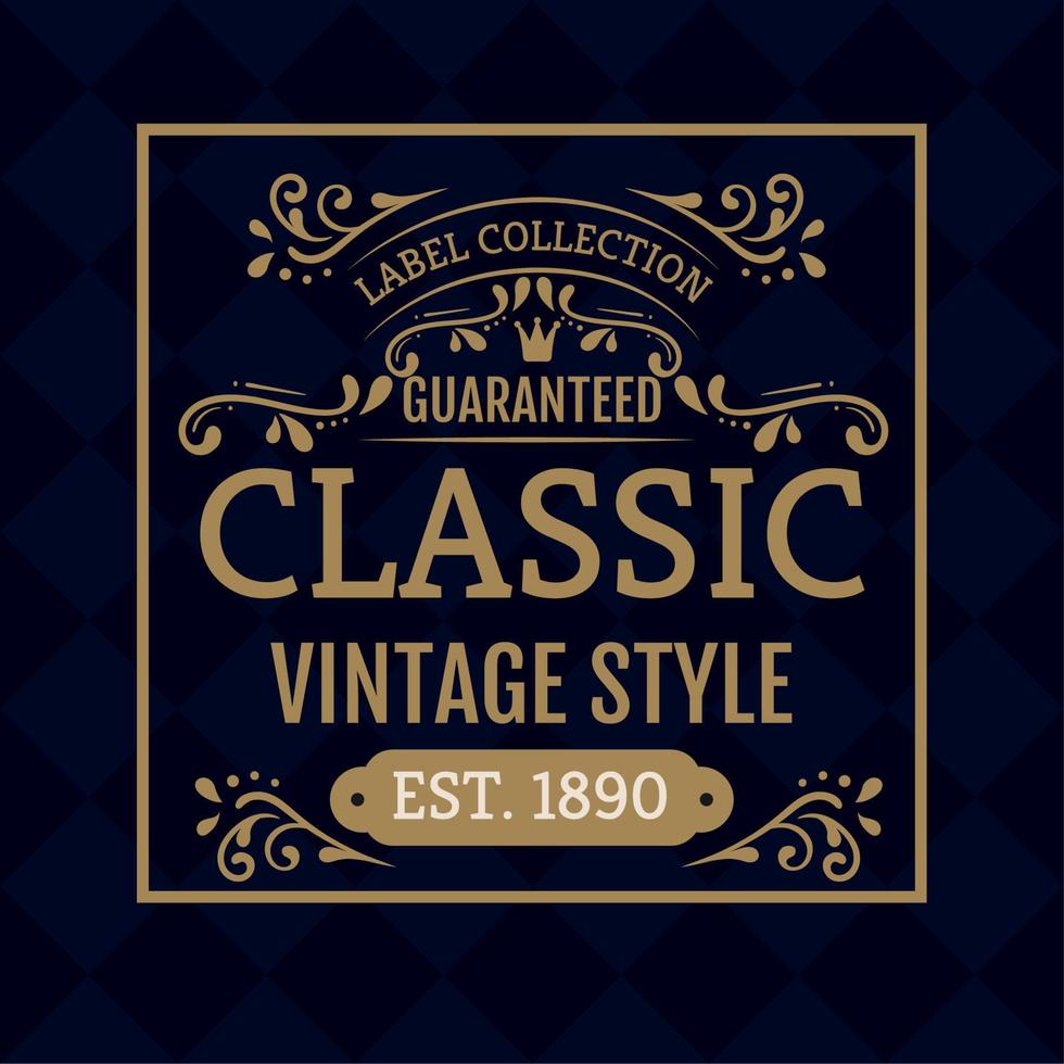 classic vintage style label vector