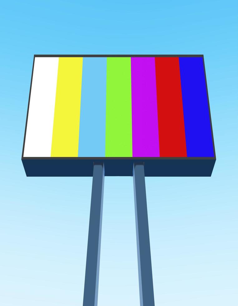 3D illustration Outdoor LED display with blue sky background photo