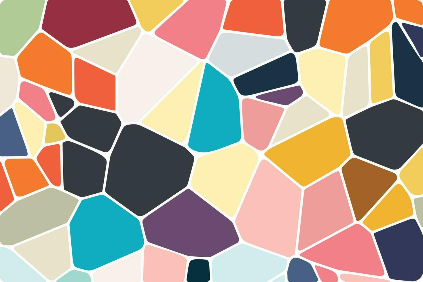 Voronoi colorful diagram geometrical tile texture, background, Hand drawn stone texture, print fabric vector mosaic pattern