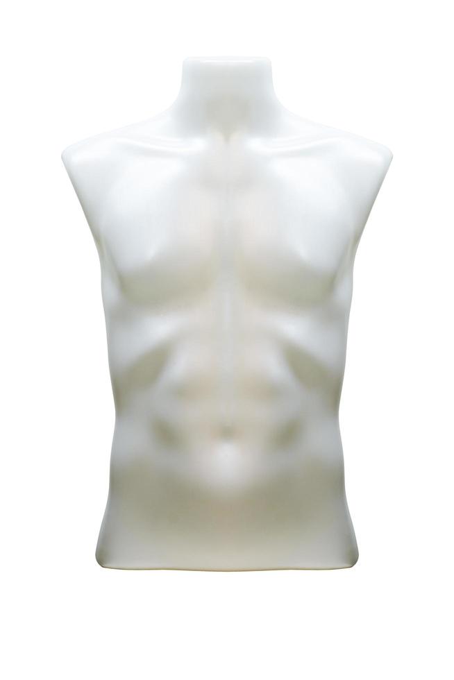Plastic upper body male mannequin unclothed isolated on white background with clipping path photo