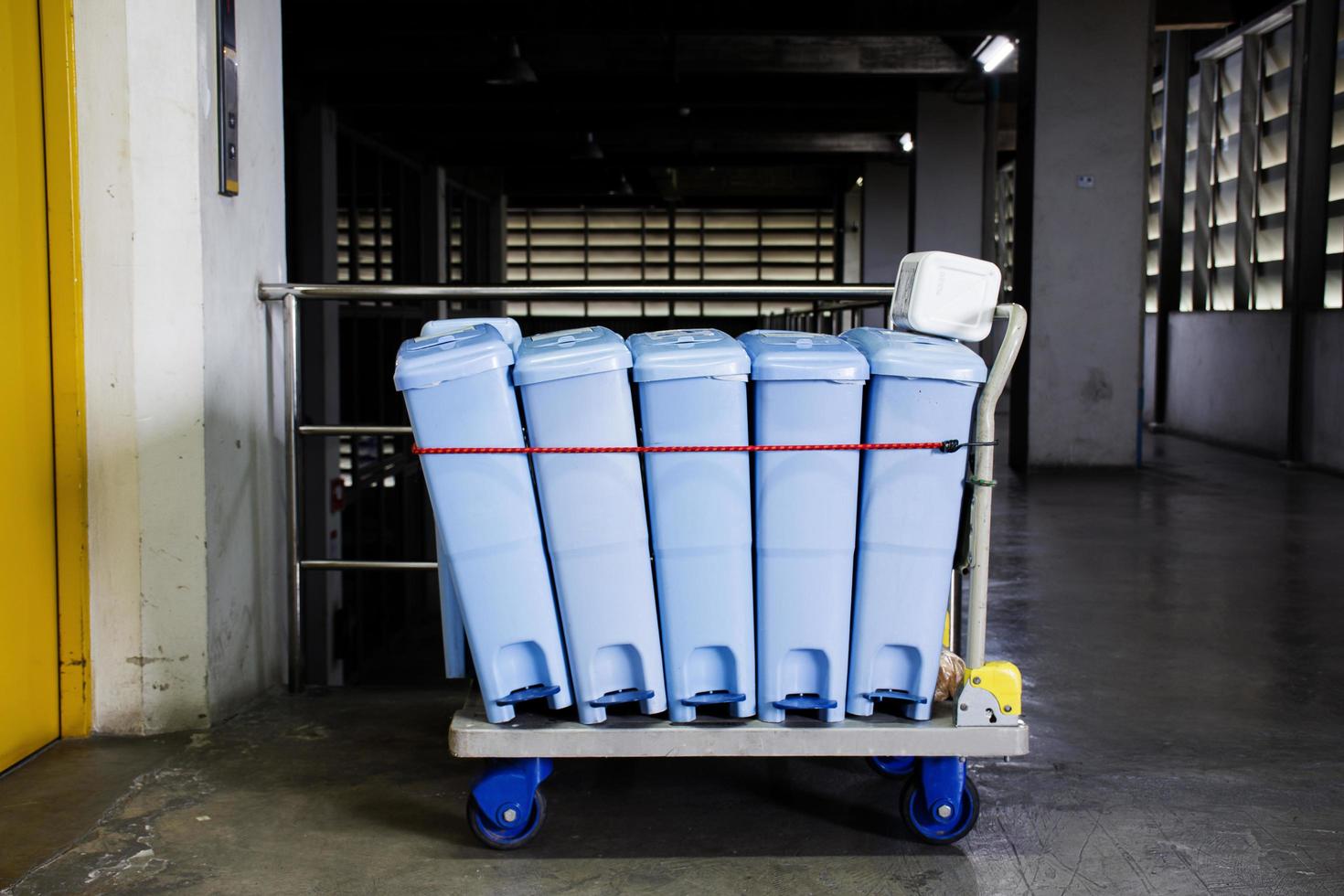 Sanitary napkin bin on trolley service photo