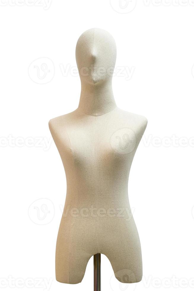 Upper body female mannequin unclothed isolated on white background with clipping path photo