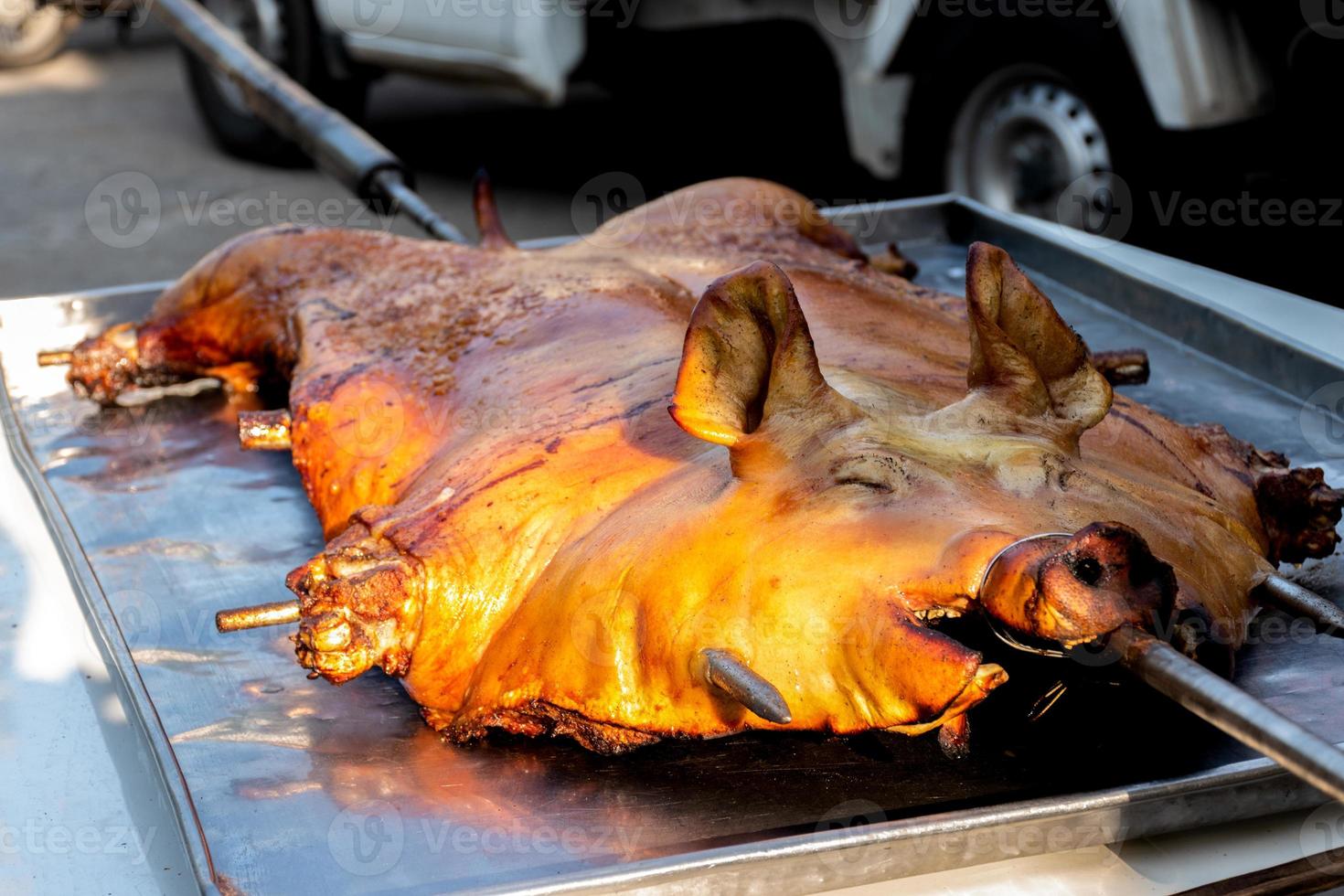 barbecued suckling pig or Roasted suckling pig photo