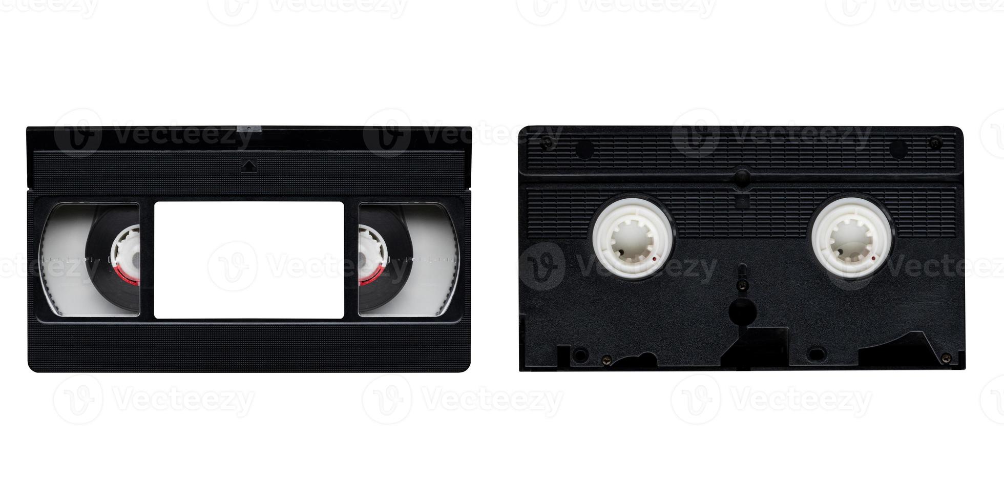 VHS video cassette tape isolated on white bakground witn clipping path photo
