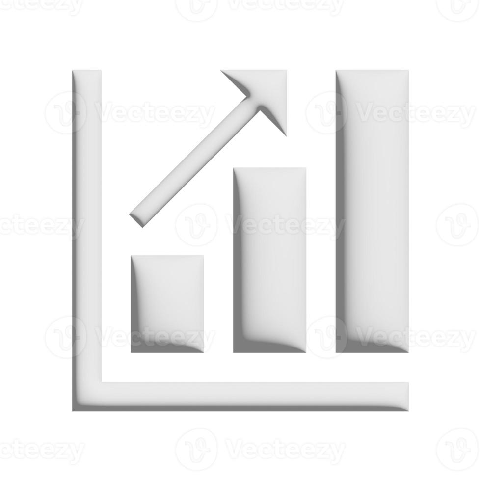 Up bar chart icon 3d design for application and website presentation photo