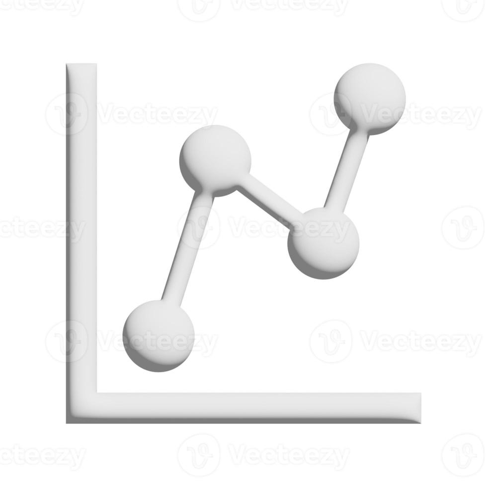 Line chart icon 3d design for application and website presentation photo